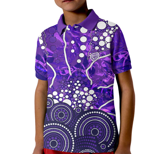 Hobart Hurricanes Kid Polo Shirt Graffiti Urban Aboriginal Dot Abstract Design