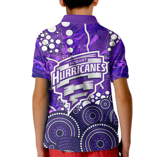 Hobart Hurricanes Kid Polo Shirt Graffiti Urban Aboriginal Dot Abstract Design