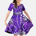 Hobart Hurricanes Kid Short Sleeve Dress Graffiti Urban Aboriginal Dot Abstract Design