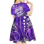 Hobart Hurricanes Kid Short Sleeve Dress Graffiti Urban Aboriginal Dot Abstract Design