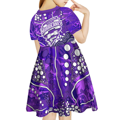 Hobart Hurricanes Kid Short Sleeve Dress Graffiti Urban Aboriginal Dot Abstract Design