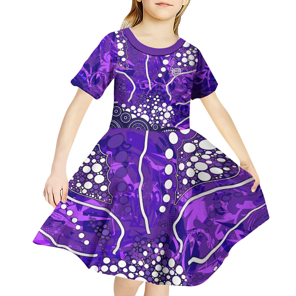 Hobart Hurricanes Kid Short Sleeve Dress Graffiti Urban Aboriginal Dot Abstract Design