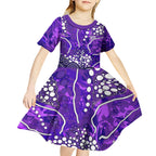 Hobart Hurricanes Kid Short Sleeve Dress Graffiti Urban Aboriginal Dot Abstract Design
