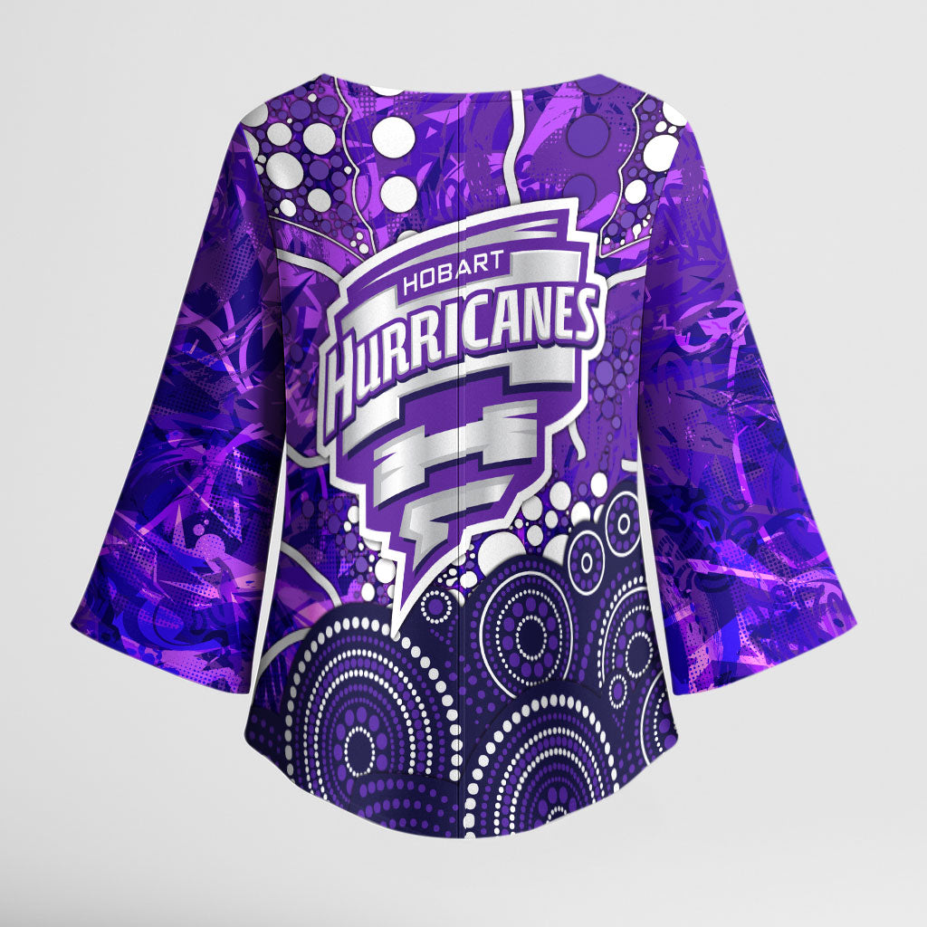 Hobart Hurricanes Kimono Sleeve Blouse Graffiti Urban Aboriginal Dot Abstract Design