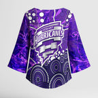 Hobart Hurricanes Kimono Sleeve Blouse Graffiti Urban Aboriginal Dot Abstract Design