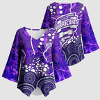 Hobart Hurricanes Kimono Sleeve Blouse Graffiti Urban Aboriginal Dot Abstract Design