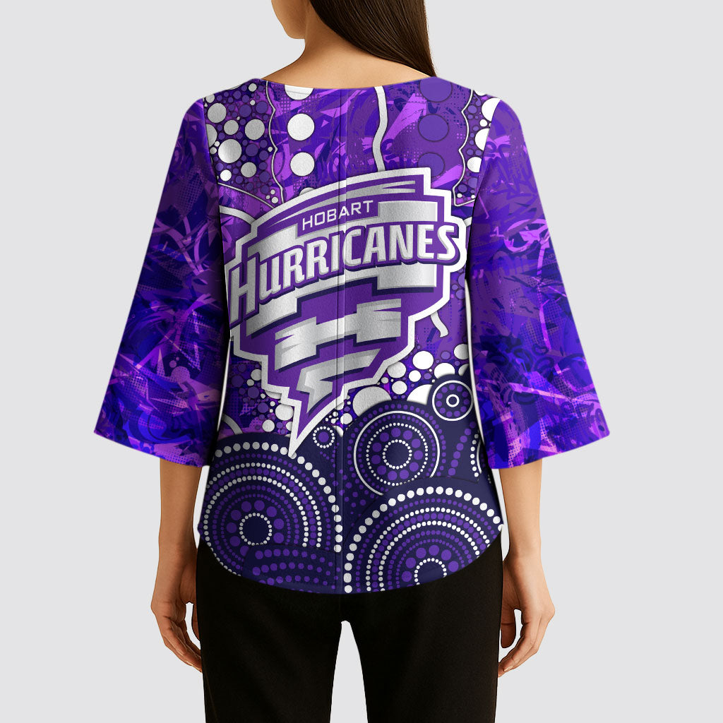 Hobart Hurricanes Kimono Sleeve Blouse Graffiti Urban Aboriginal Dot Abstract Design