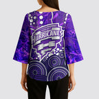 Hobart Hurricanes Kimono Sleeve Blouse Graffiti Urban Aboriginal Dot Abstract Design