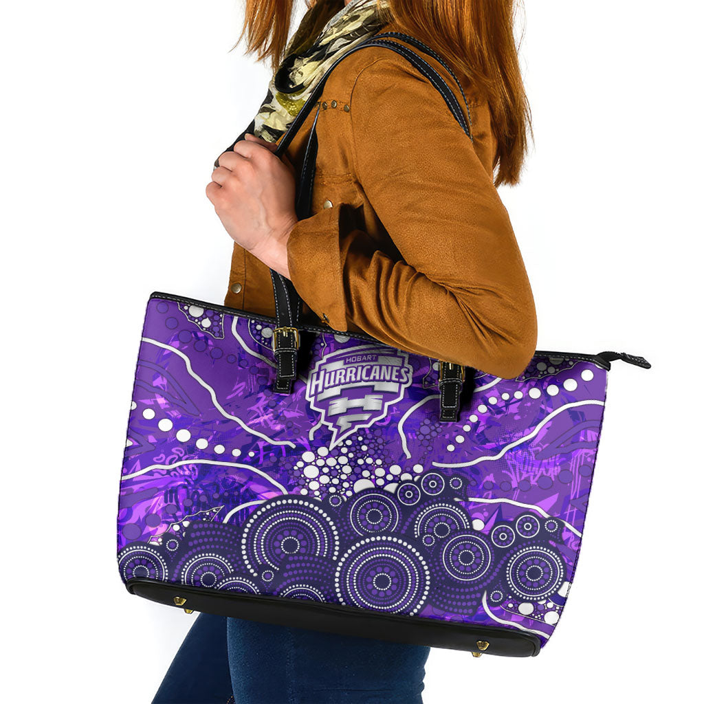 Hobart Hurricanes Leather Tote Bag Graffiti Urban Aboriginal Dot Abstract Design