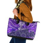 Hobart Hurricanes Leather Tote Bag Graffiti Urban Aboriginal Dot Abstract Design