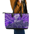 Hobart Hurricanes Leather Tote Bag Graffiti Urban Aboriginal Dot Abstract Design