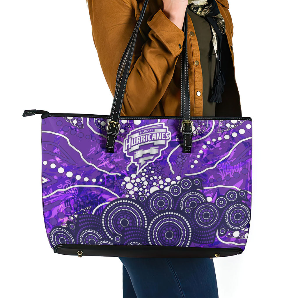 Hobart Hurricanes Leather Tote Bag Graffiti Urban Aboriginal Dot Abstract Design