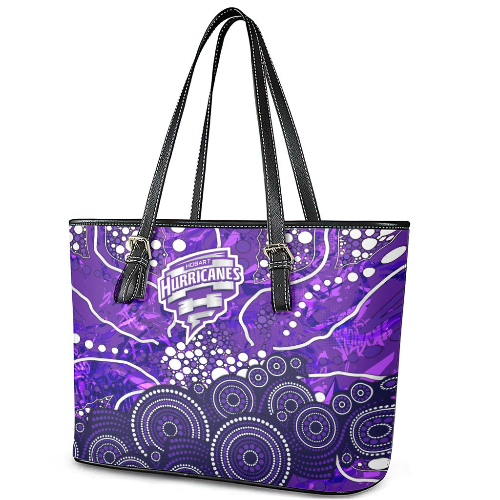 Hobart Hurricanes Leather Tote Bag Graffiti Urban Aboriginal Dot Abstract Design
