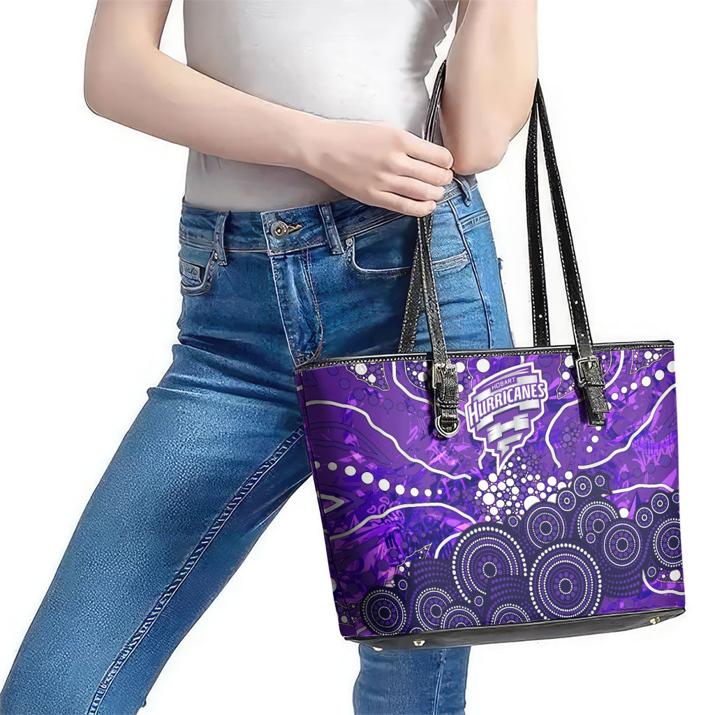 Hobart Hurricanes Leather Tote Bag Graffiti Urban Aboriginal Dot Abstract Design