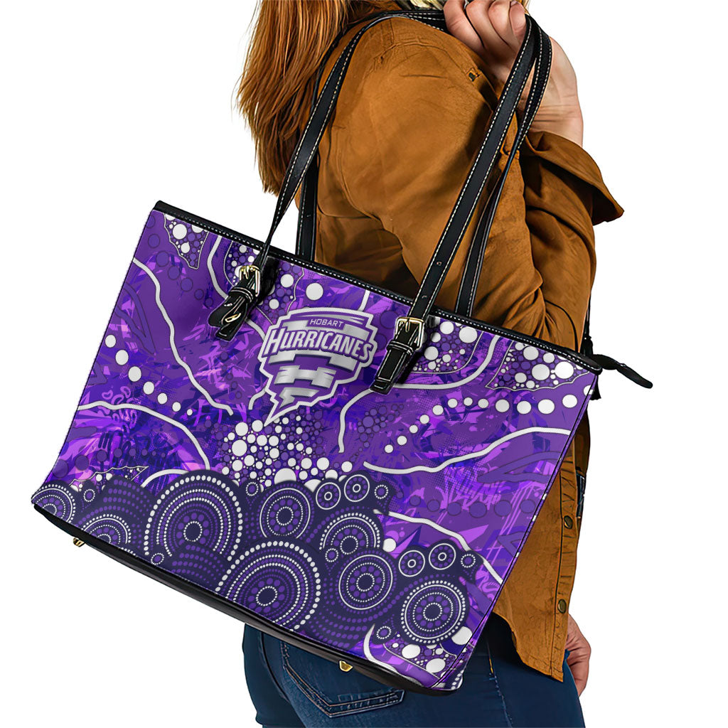 Hobart Hurricanes Leather Tote Bag Graffiti Urban Aboriginal Dot Abstract Design