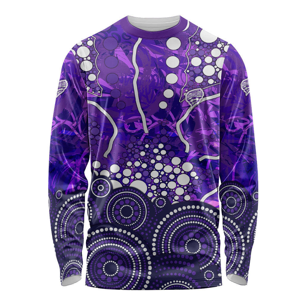 Hobart Hurricanes Long Sleeve Shirt Graffiti Urban Aboriginal Dot Abstract Design