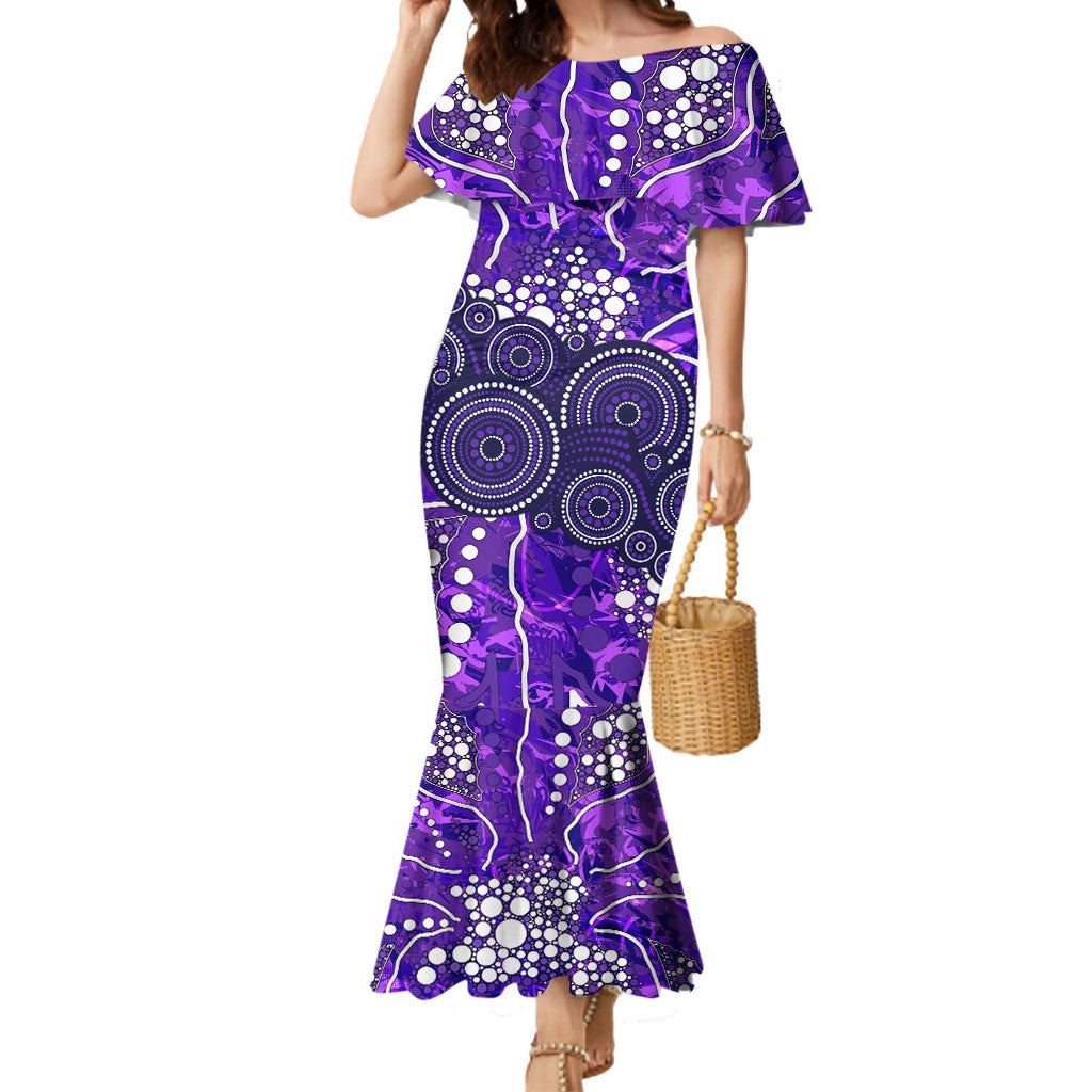 Hobart Hurricanes Mermaid Dress Graffiti Urban Aboriginal Dot Abstract Design
