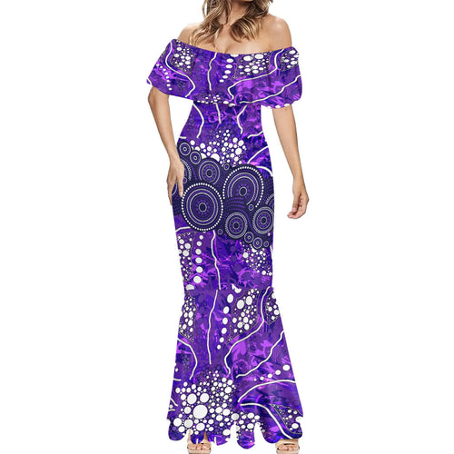 Hobart Hurricanes Mermaid Dress Graffiti Urban Aboriginal Dot Abstract Design