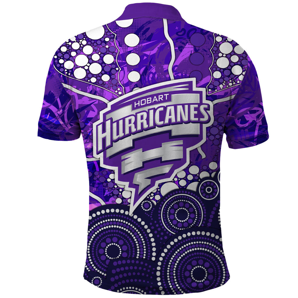 Hobart Hurricanes Polo Shirt Graffiti Urban Aboriginal Dot Abstract Design