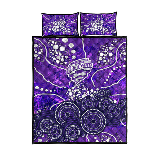 Hobart Hurricanes Quilt Bed Set Graffiti Urban Aboriginal Dot Abstract Design