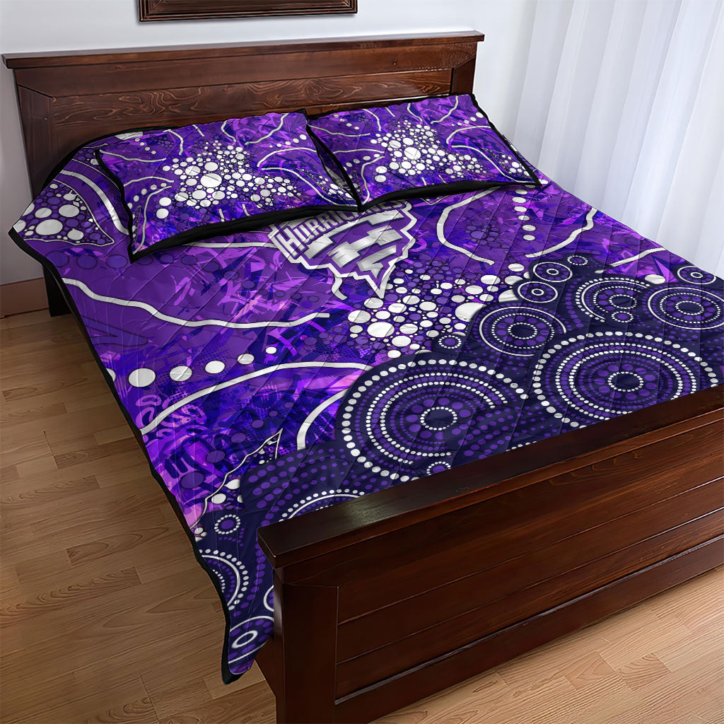 Hobart Hurricanes Quilt Bed Set Graffiti Urban Aboriginal Dot Abstract Design