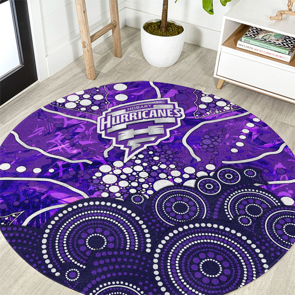 Hobart Hurricanes Round Carpet Graffiti Urban Aboriginal Dot Abstract Design