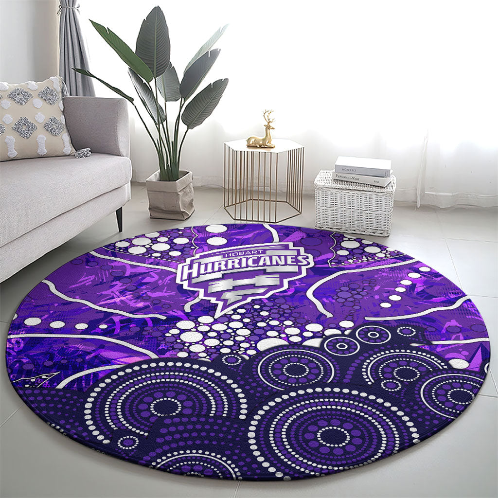 Hobart Hurricanes Round Carpet Graffiti Urban Aboriginal Dot Abstract Design