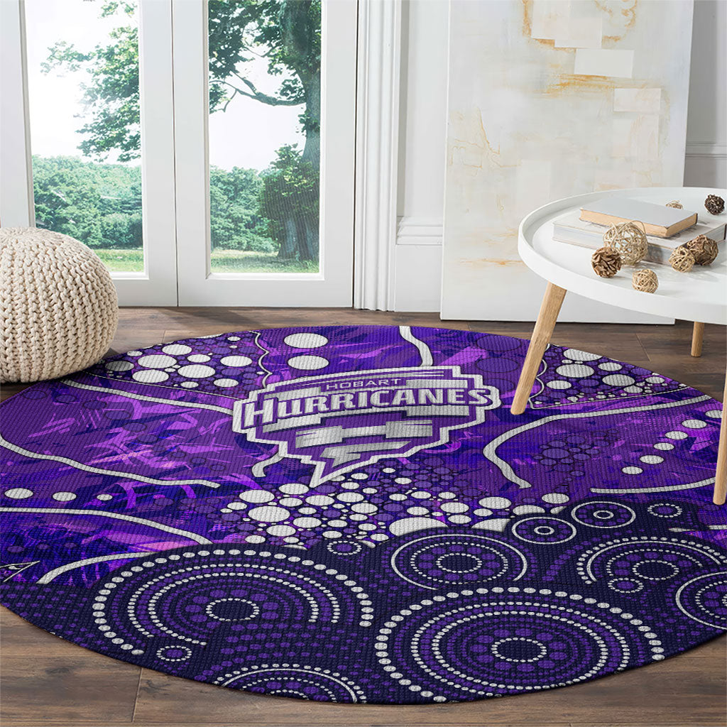 Hobart Hurricanes Round Carpet Graffiti Urban Aboriginal Dot Abstract Design