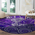 Hobart Hurricanes Round Carpet Graffiti Urban Aboriginal Dot Abstract Design