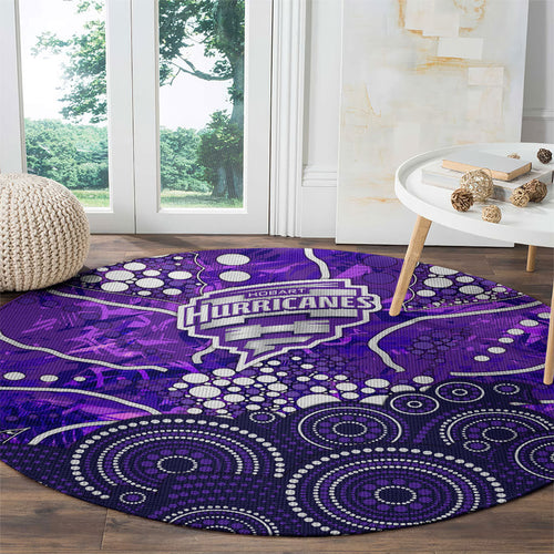 Hobart Hurricanes Round Carpet Graffiti Urban Aboriginal Dot Abstract Design