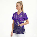 Hobart Hurricanes Scrub Top Graffiti Urban Aboriginal Dot Abstract Design