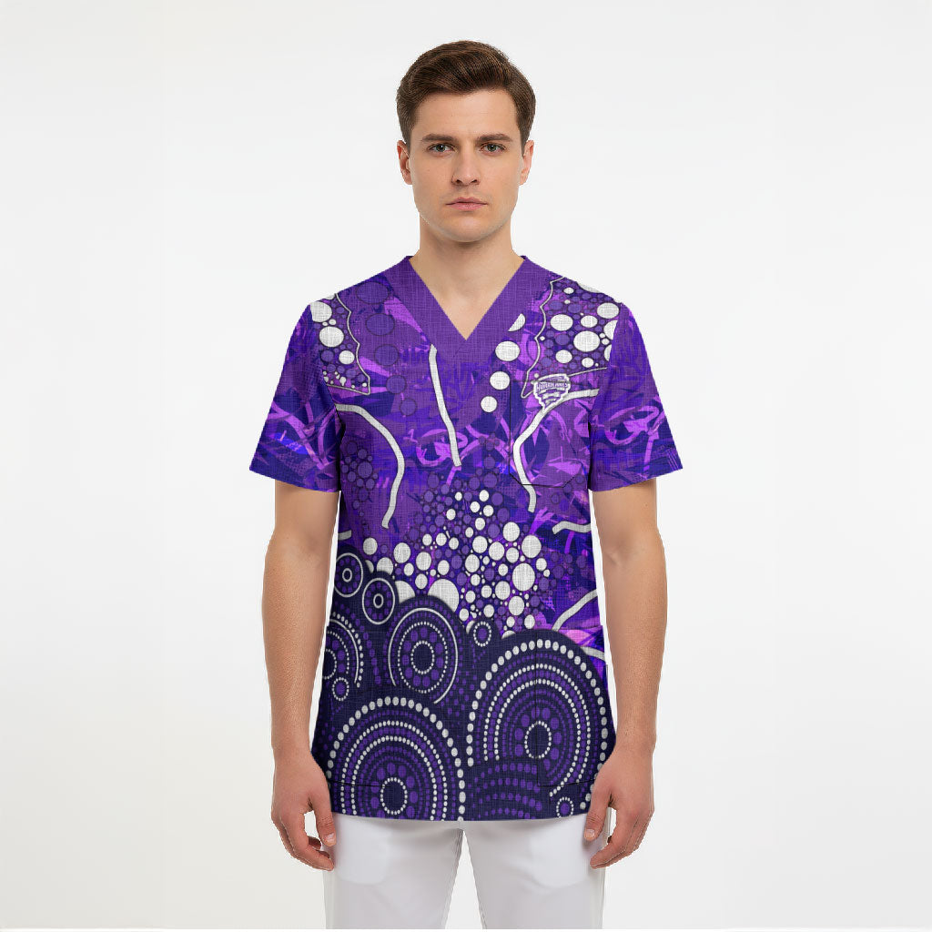 Hobart Hurricanes Scrub Top Graffiti Urban Aboriginal Dot Abstract Design