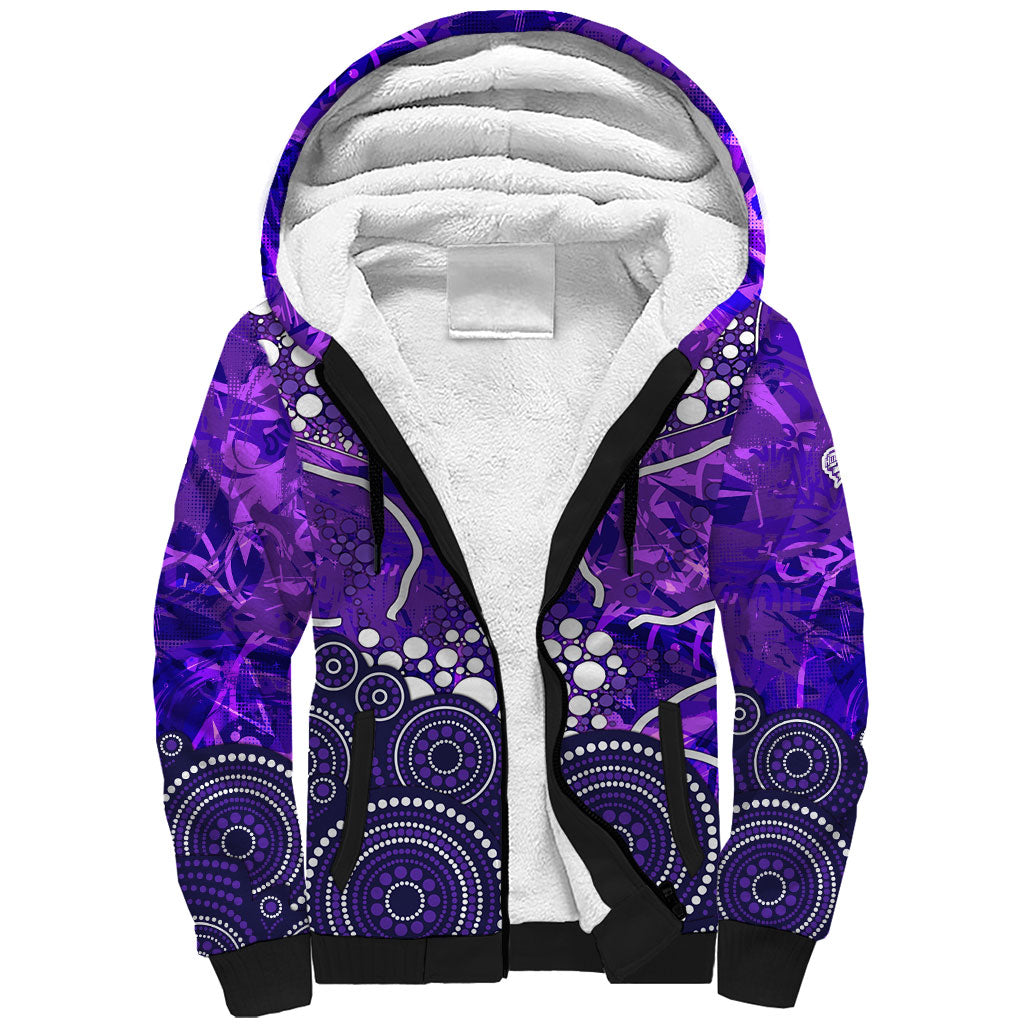 Hobart Hurricanes Sherpa Hoodie Graffiti Urban Aboriginal Dot Abstract Design