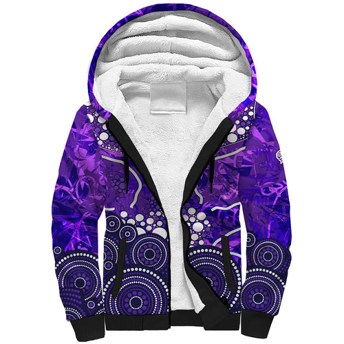 Hobart Hurricanes Sherpa Hoodie Graffiti Urban Aboriginal Dot Abstract Design