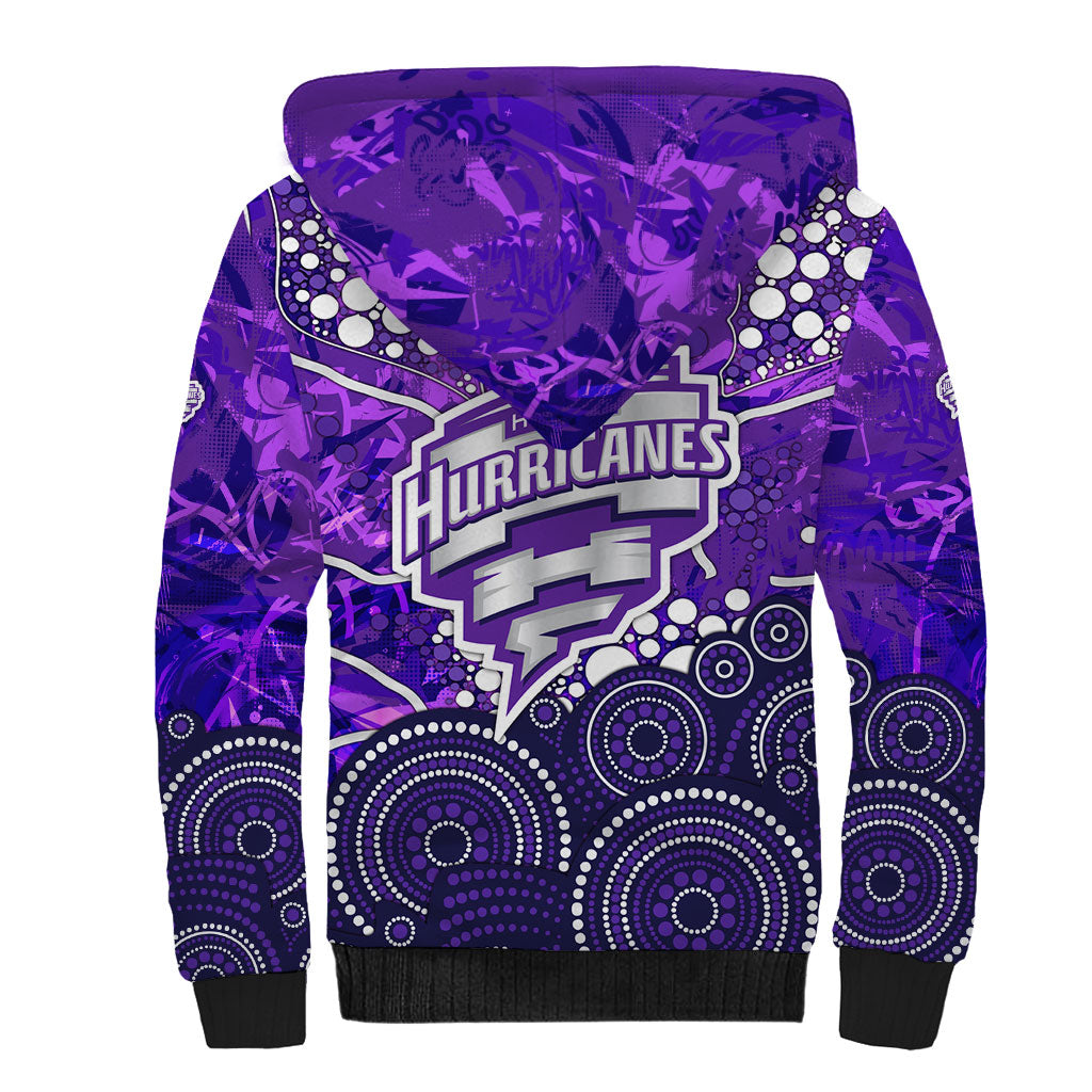 Hobart Hurricanes Sherpa Hoodie Graffiti Urban Aboriginal Dot Abstract Design