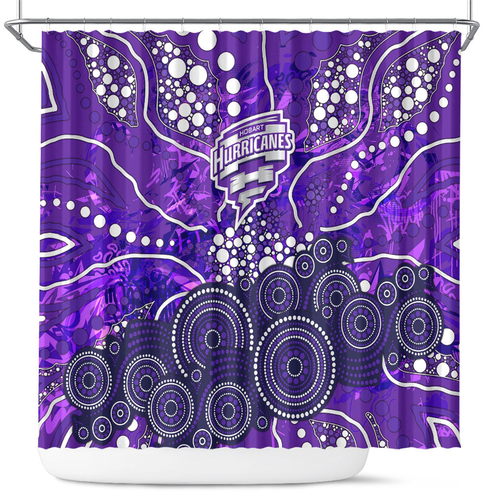 Hobart Hurricanes Shower Curtain Graffiti Urban Aboriginal Dot Abstract Design