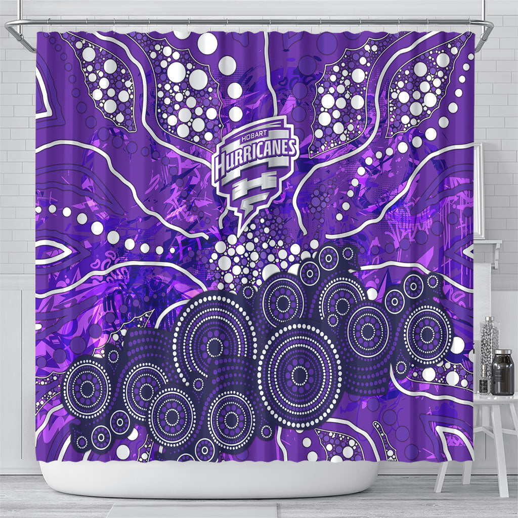 Hobart Hurricanes Shower Curtain Graffiti Urban Aboriginal Dot Abstract Design