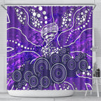 Hobart Hurricanes Shower Curtain Graffiti Urban Aboriginal Dot Abstract Design