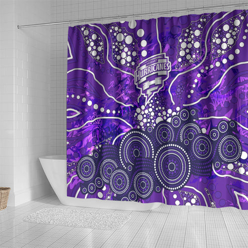 Hobart Hurricanes Shower Curtain Graffiti Urban Aboriginal Dot Abstract Design