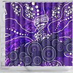 Hobart Hurricanes Shower Curtain Graffiti Urban Aboriginal Dot Abstract Design