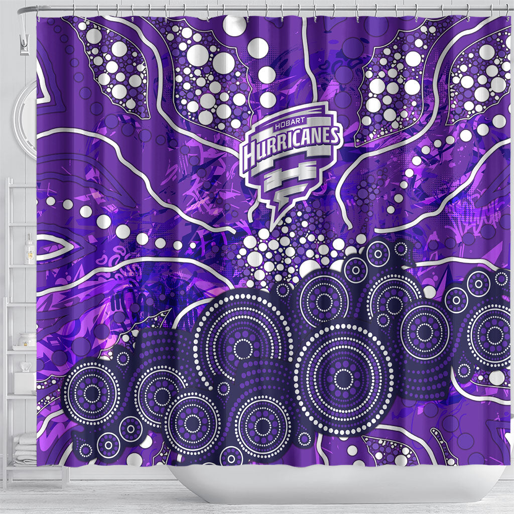 Hobart Hurricanes Shower Curtain Graffiti Urban Aboriginal Dot Abstract Design