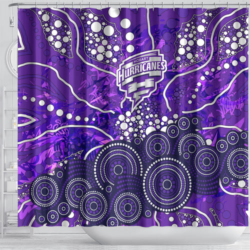 Hobart Hurricanes Shower Curtain Graffiti Urban Aboriginal Dot Abstract Design
