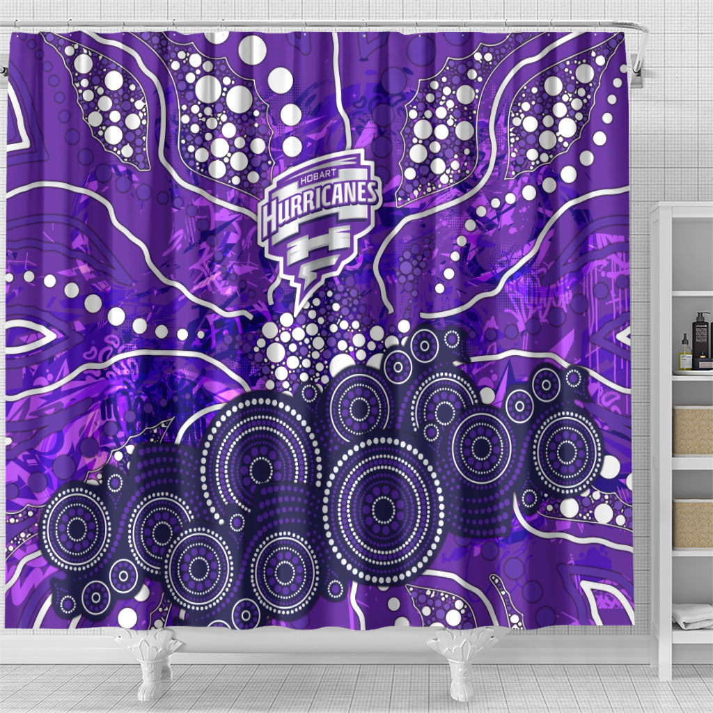 Hobart Hurricanes Shower Curtain Graffiti Urban Aboriginal Dot Abstract Design