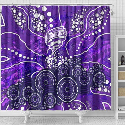 Hobart Hurricanes Shower Curtain Graffiti Urban Aboriginal Dot Abstract Design