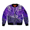 Hobart Hurricanes Sleeve Zip Bomber Jacket Graffiti Urban Aboriginal Dot Abstract Design