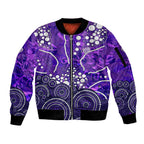 Hobart Hurricanes Sleeve Zip Bomber Jacket Graffiti Urban Aboriginal Dot Abstract Design