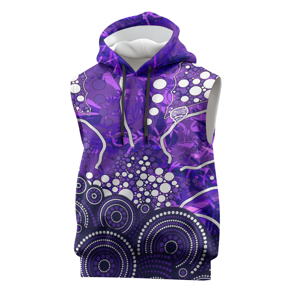 Hobart Hurricanes Sleeveless Hoodie Graffiti Urban Aboriginal Dot Abstract Design