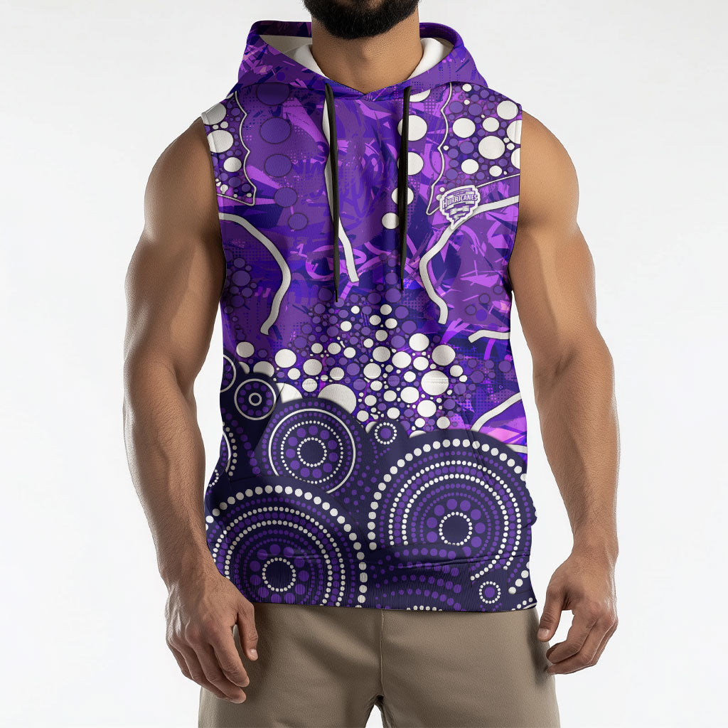 Hobart Hurricanes Sleeveless Hoodie Graffiti Urban Aboriginal Dot Abstract Design