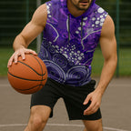 Hobart Hurricanes Sleeveless Hoodie Graffiti Urban Aboriginal Dot Abstract Design