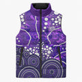 Hobart Hurricanes Sleeveless Puffer Jacket Graffiti Urban Aboriginal Dot Abstract Design